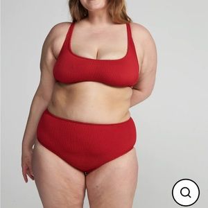 Aplomb High Waist Two-Piece in Red